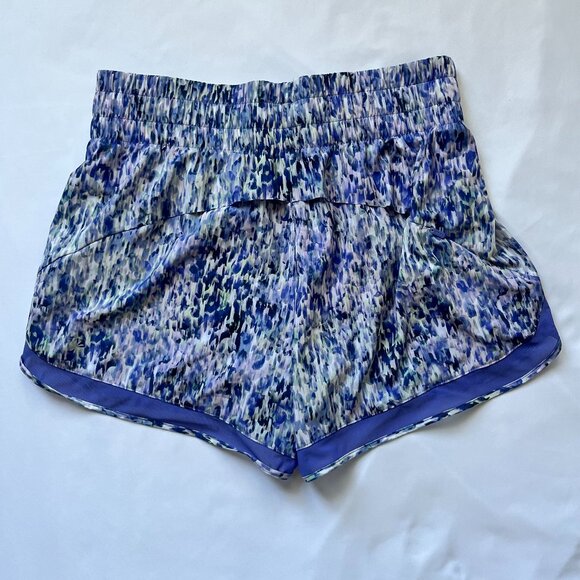 Athleta High Rise Mesh Racer Run 3" Shorts Purple/White Women’s Size Medium - Picture 8 of 11